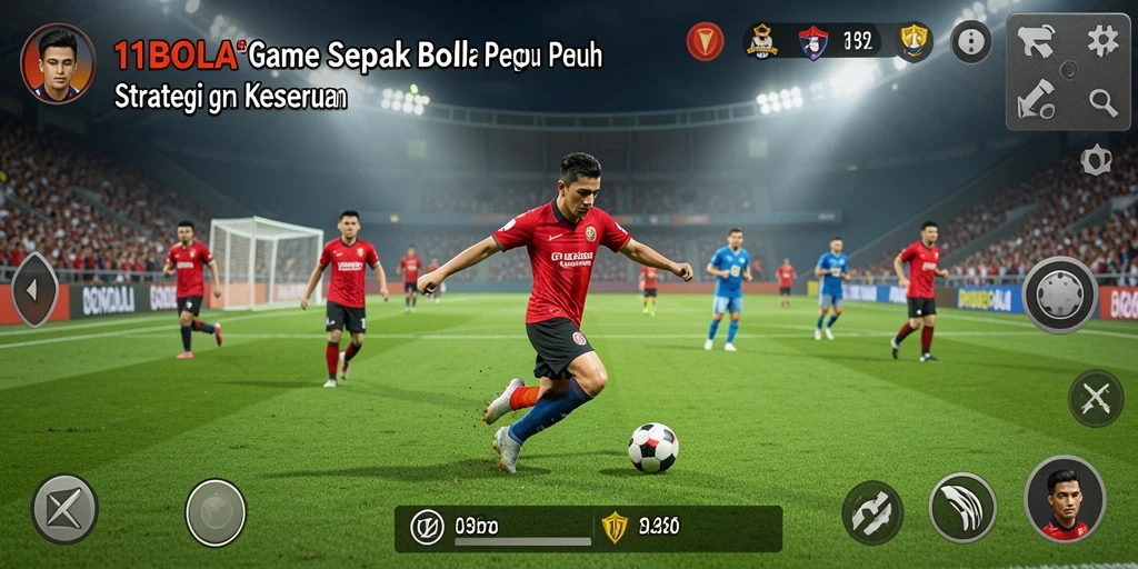 Tampilan gameplay 11BOLA yang menegangkan dan realistis.