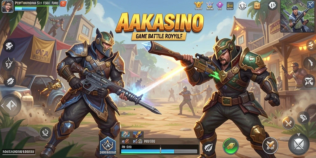 Screenshot AAKASINO menampilkan aksi intense dalam pertarungan Battle Royale.