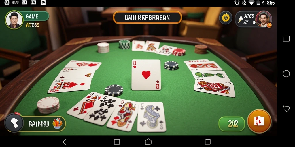 Screenshot menampilkan gameplay seru AT866 untuk permainan Gaple.