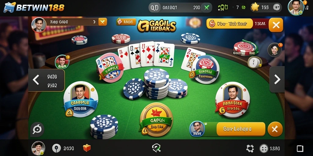 Screenshot gameplay Gaple di BETWIN188 yang seru dan interaktif.