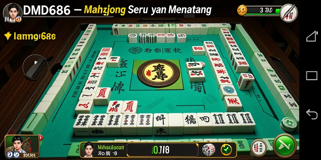 Screenshot gameplay DMD686 menampilkan aksi seru Mahjong.