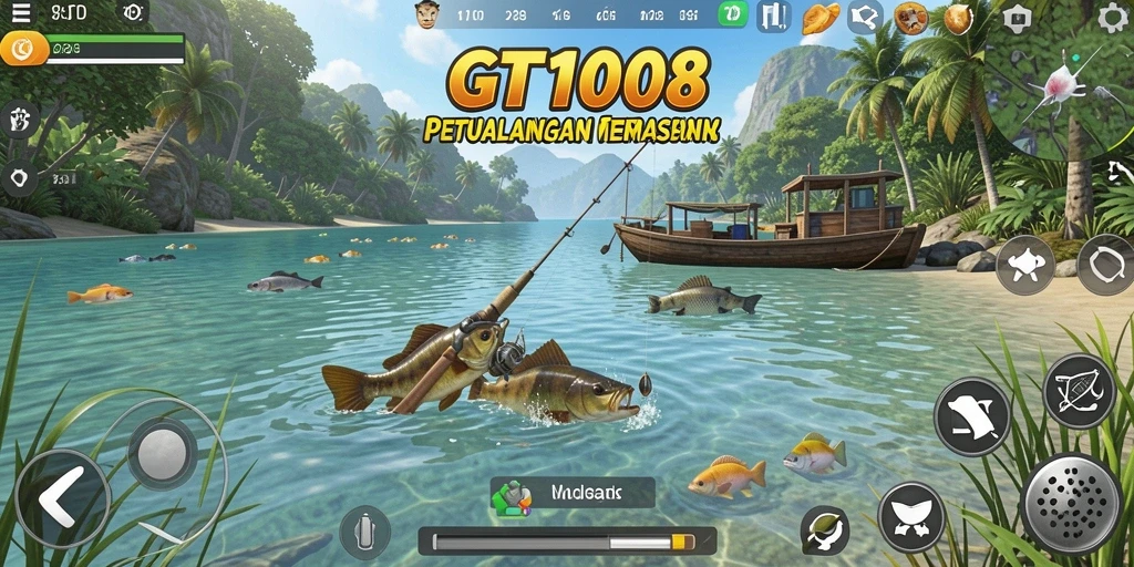 Menampilkan gameplay seru dalam GT108 dengan berbagai ikan yang bisa ditangkap.