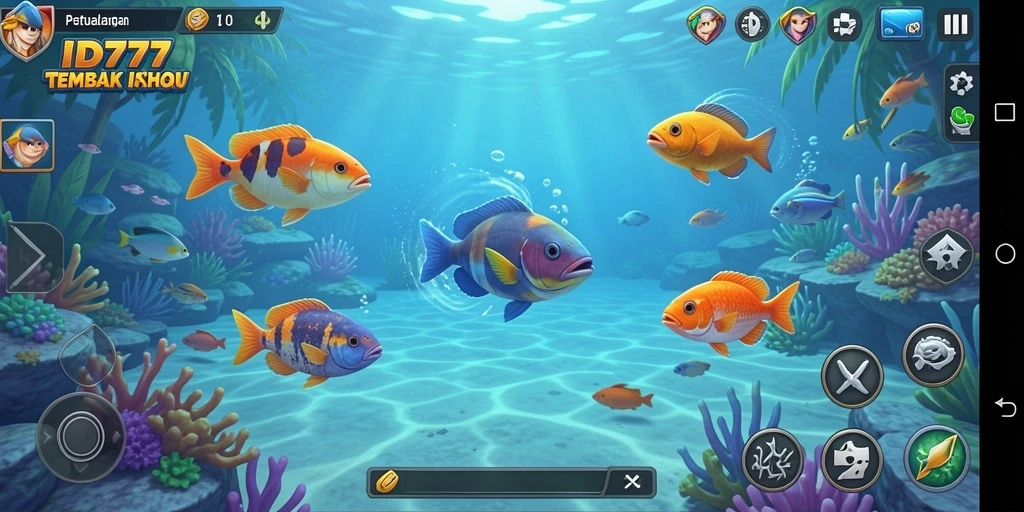Screenshot ID777 menampilkan gameplay Tembak Ikan yang seru dan menantang.