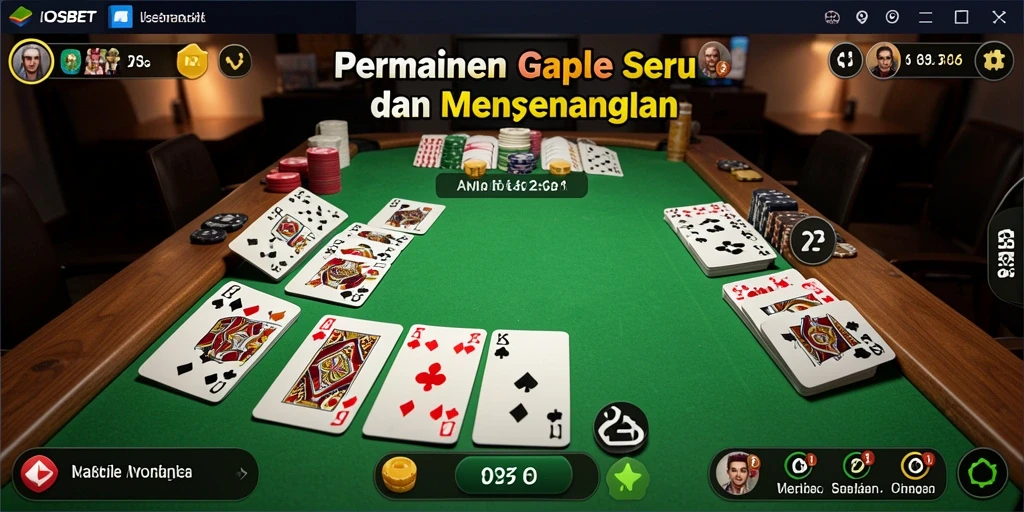 Tampilan gameplay IOSBET yang seru dan interaktif saat bermain Gaple.