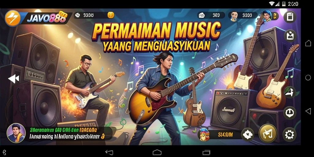 Screenshot gameplay JAVO88 menunjukkan serunya bermain musik.