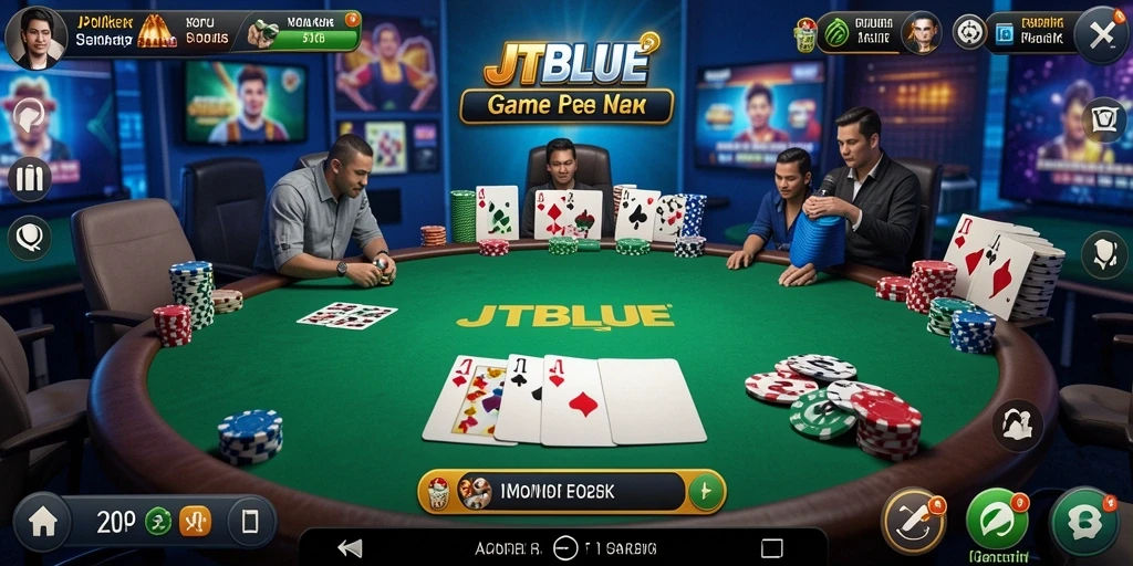 Tampilan gameplay Poker yang menarik di JTBLUE.