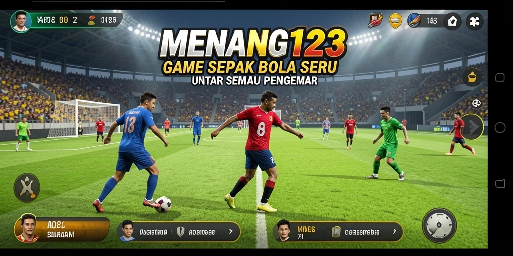 Tangkapan layar MENANG123 menampilkan aksi sepak bola yang mendebarkan.