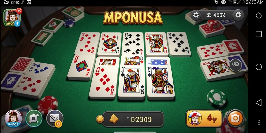 Tampilan gameplay menarik dalam MPONUSA, menampilkan aksi bermain Domino.