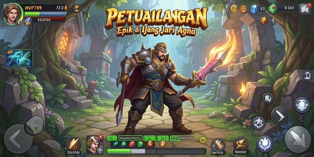 Tampilan epic dari pertarungan RPG dalam gameplay MVP789.