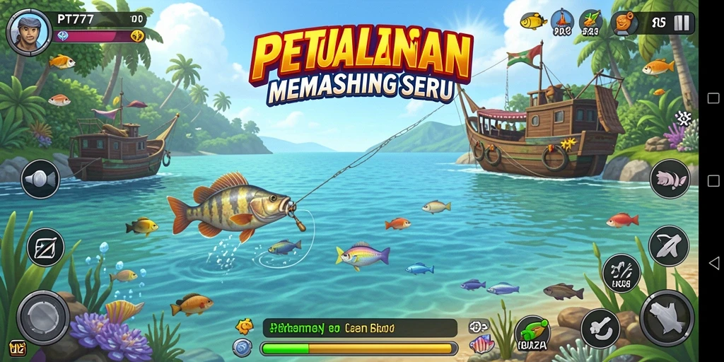Tampilan gameplay PT777 yang menggambarkan keseruan memancing.
