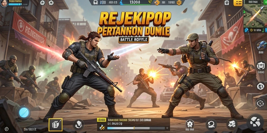 Gameplay seru pertarungan Battle Royale di REJEKIPOP.