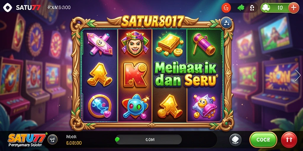 Tampilan gameplay Slot yang menarik dan mendebarkan di SATU77.