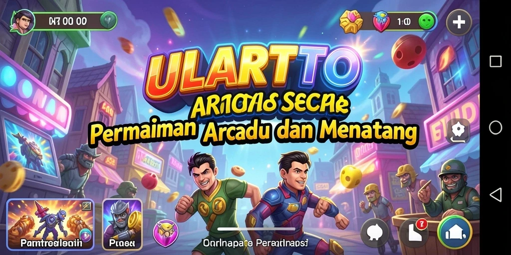 Tampilan gameplay ULARTOTO yang penuh aksi dan warna.